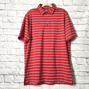 Footjoy Space Dyed Stripe Polo Golf Shirt Size Large